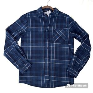 And Now This Blue Plaid Flannel Button Down Long Sleeve Shirt Men’s Size Small